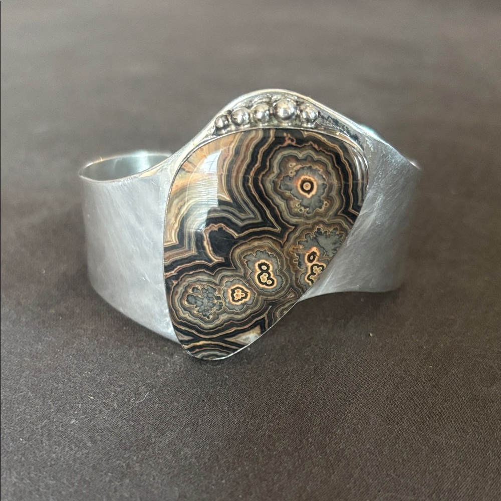 Jay King silver and stone cuff bracelet.